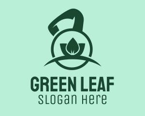 Green Kettlebell Leaf  logo design