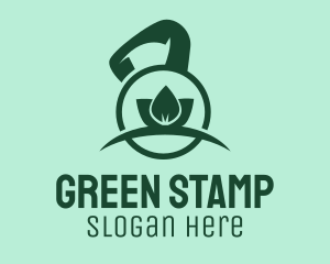 Green Kettlebell Leaf  logo design