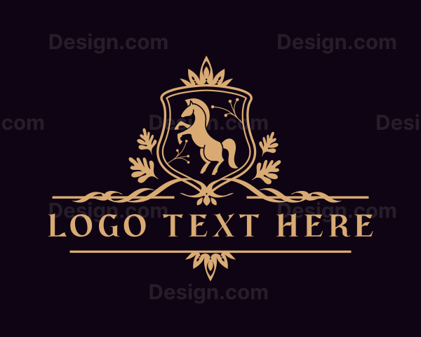 Luxury Crown Horse Stallion Logo