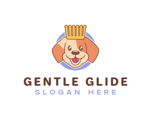 Puppy Comb Crown logo design