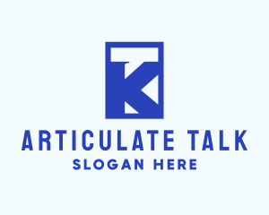 Blue Chat Letter K logo