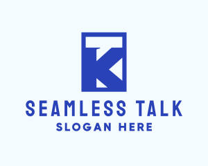 Blue Chat Letter K logo