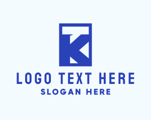 Social Media - Blue Chat Letter K logo design