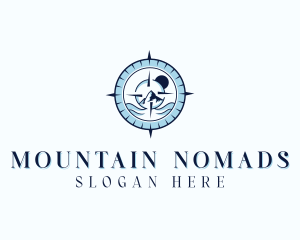 Outdoor Mountain Compass logo design