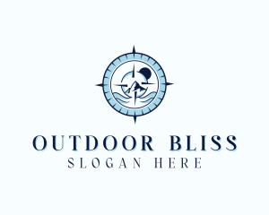 Outdoor Mountain Compass logo design