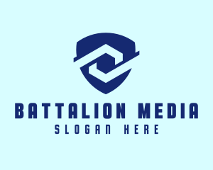 Blue Company Shield  logo design