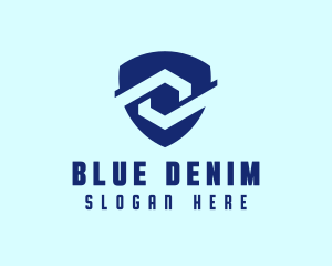 Blue Company Shield  logo design