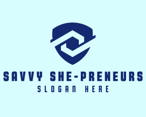 Blue Company Shield  logo design