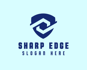 Blue Company Shield  logo design