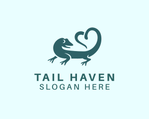 Lizard Heart Tail logo design