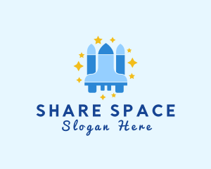 Shuttle Space Rocket logo design