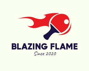 Blazing Table Tennis Paddle logo design