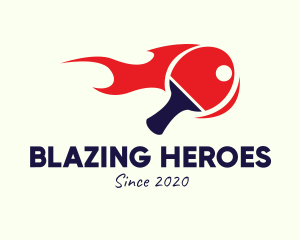 Blazing Table Tennis Paddle logo design