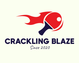 Blazing Table Tennis Paddle logo design