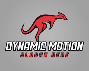 Red Fast Kangaroo logo design