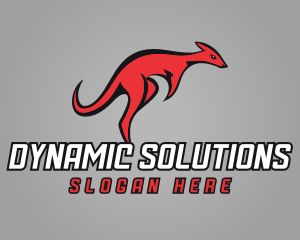 Red Fast Kangaroo logo design