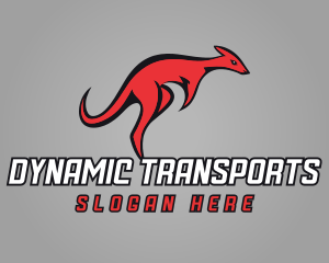 Red Fast Kangaroo logo design