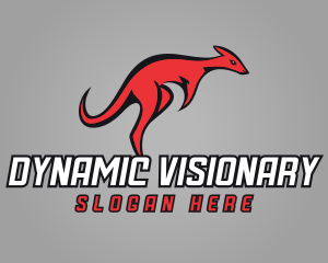 Red Fast Kangaroo logo design