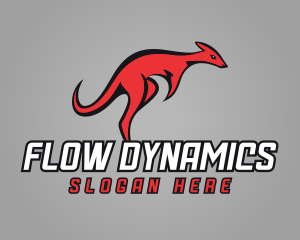 Red Fast Kangaroo logo design