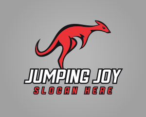 Red Fast Kangaroo logo design