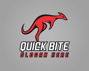 Red Fast Kangaroo logo design