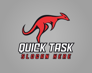 Red Fast Kangaroo logo design