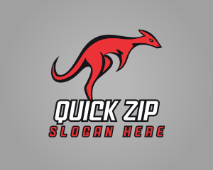 Red Fast Kangaroo logo design