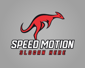 Red Fast Kangaroo logo design