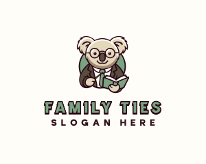 Professor Koala Teacher logo design