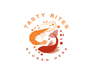 Seafood Shrimp Fish logo design