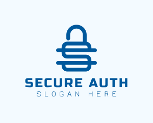 Security Lock Letter S logo design