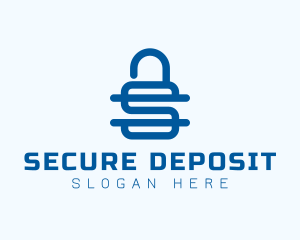 Security Lock Letter S logo design