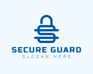 Security Lock Letter S logo design