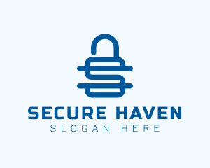Security Lock Letter S logo design