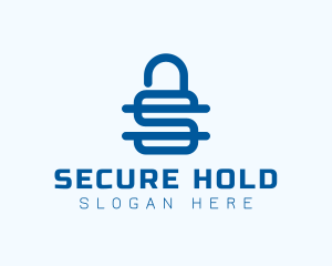 Security Lock Letter S logo design