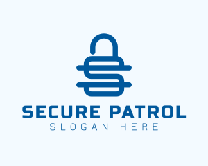 Security Lock Letter S logo design