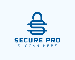 Security Lock Letter S logo design