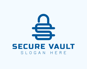 Security Lock Letter S logo design