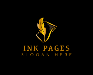 Quill Ink Pen Paper logo design