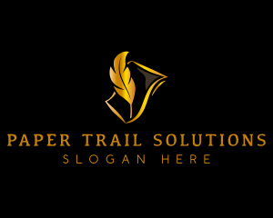 Quill Ink Pen Paper logo design