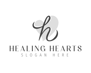 Beauty Heart Letter H logo design