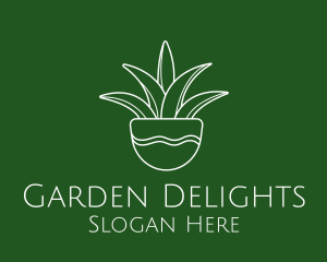 Plant Pot Outline logo design