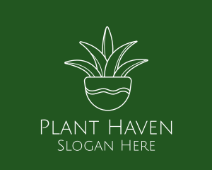 Plant Pot Outline logo design