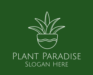 Plant Pot Outline logo design