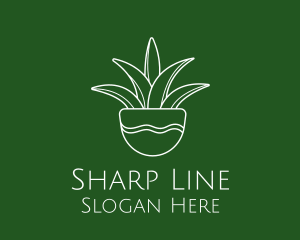 Plant Pot Outline logo design