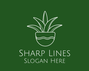 Plant Pot Outline logo design