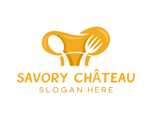 Toque Hat Spoon Fork Culinary logo design