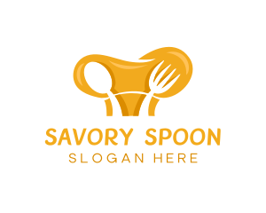 Toque Hat Spoon Fork Culinary logo design
