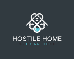 Pipe Plumbing Home Renovation logo design