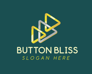 Metallic Play Button logo design